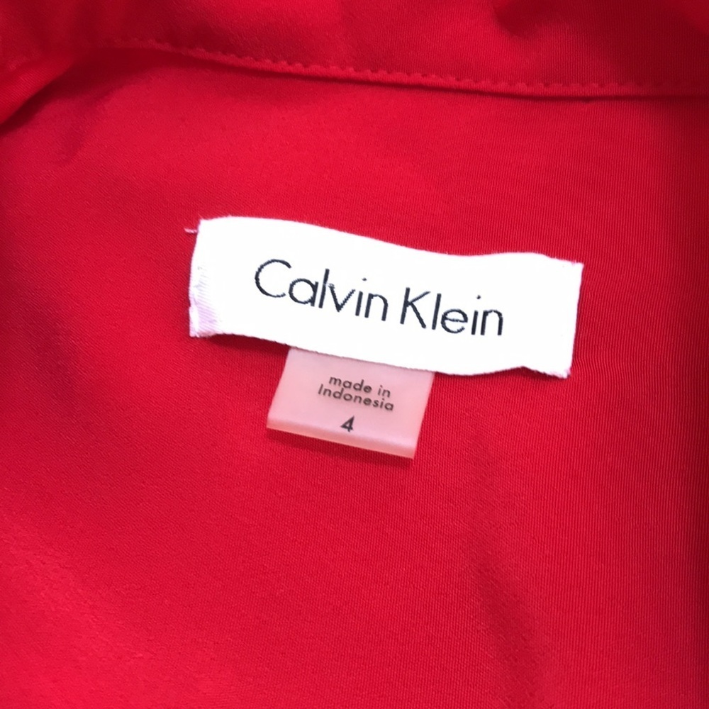 New! Calvin Klein SZ 4, red shirt lace up dress . - Picture 9 of 9